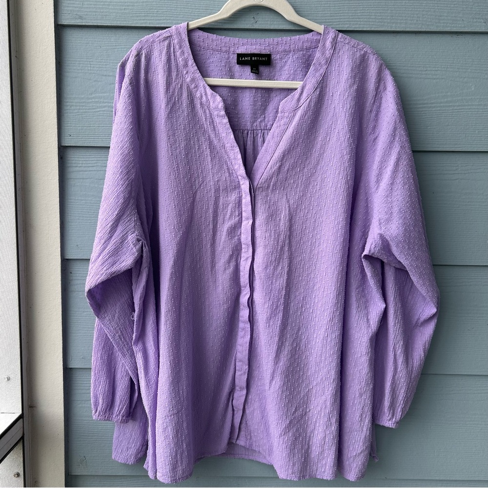 Lane Bryant Light Purple Button Down Shirt